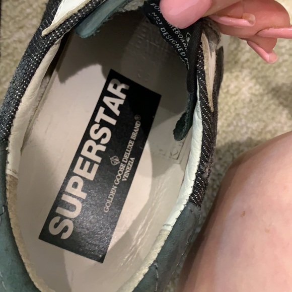 GOLDEN GOOSE GRAY DENIM SUPERSTAR SNEAKERS - Picture 8 of 8